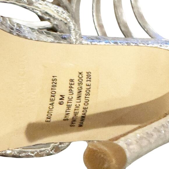 Steve Madden EXOTICA Strappy Sandal Silver Size 6 NWOT - Picture 9 of 9